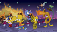 Die Simpsons – Der Tee, den Marge getrunken hat, lässt sie Milhouse (l.), Bart (M.) und Lisa (r.) mit ganz anderen Augen sehen ...