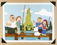 Family Guy – An einem schönen, sonnigen Tag waren die Griffins unterwegs zum Angel: Das Erinnerungfoto zeigt die Familie mit ihrem Fang.