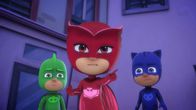 PJ Masks - Pyjamahelden – L-R: Gekko (voiced by Kyle Breitkopf), Owlette (voiced by Addison Holley), Catboy (voiced by Jacob Ewaniuk)