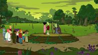 Futurama – v.li.: Bender, Dr. Zoidberg, Hubert J. Farnsworth, Zapp Brannigan, Hermes Conrad, Turanga Leela, Fry, Inez Wong, Leo Wong, Amy Wong, Kif Kroker, The Grand Midwife
