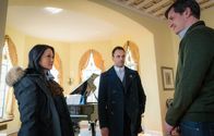 Elementary – L-R:Joan Watson ( Lucy Liu), Sherlock Holmes (Jonny Lee Miller ) and Henry Baskerville (Tom Everett Scott)