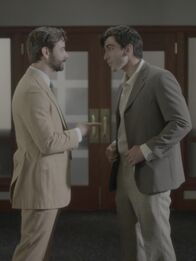 Your Worst Nightmare – Gary talks to his friend Flynn outside of the court room.