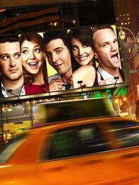 How I Met Your Mother – (8. Staffel) - how i met your mother: Ted (Josh Radnor, M.), Marshall (Jason Segel, l.), Barney (Neil Patrick Harris, r.), Lily (Alyson Hannigan, 2.v.l.) und Robin (Cobie Smulders, 2.v.r.) ...