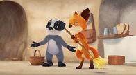 Mama Fuchs und Papa Dachs – Rosie und Matteo sind besonders fleißig, damit die Eltern zufrieden sind.