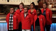 Hell's Kitchen mit Gordon Ramsay – L-R: Antonio Ruiz, Kiya Wilhelm, Sam Garman, Brynn Gibson, Keona Hogan, Josie Clemens