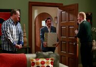 Modern Family – L-R: Cameron Tucker (Eric Stonestreet), Pepper Saltzman (Nathan Lane), Mitchell Pritchett (Jesse Tyler Ferguson)