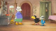 Der kleine Rabe Socke – Socke will Frau Dachs dazu überreden, dass er sie vertreten darf.