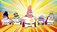 Die Patrick Star Show – v.li.: Bunny, Cecil, Patrick, Squidina, GrandPat