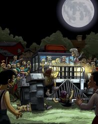 Die Simpsons – Jeder, der Krustys neuen Burger isst, verwandelt sich sofort in einen menschenfressenden Zombie. Fast ganz Springfield ist betroffen ...