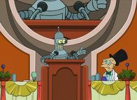 Futurama – Bender (l.); Professor Farnsworth (r.)