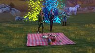 Dead Pixels – Der Avatar von Nicky (Will Merrick, l.) hat für seine Geliebte Daisy (Rose Matafeo, r.) ein Picknick vorbereitet.