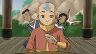Avatar - Herr der Elemente – L-R: Sokka, Aang, Katara, Momo