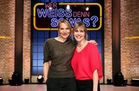 Wer weiß denn sowas? – Treten bei "Wer weiß denn sowas?" als Kandidatinnen an: Die Schauspielerin Tanja Wedhorn (l.) und die Schauspielerin Felicitas Woll (r.).