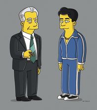 Die Simpsons – Joe Pantoliano (l.) will von seinem Sohn Michael Imperioli (r.), dass er ins Familiengeschäft einsteigt ...