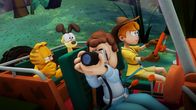 The Garfield Show – Um nach Lyman zu suchen, fährt Angie zusammen mit Jon, Garfield und Odie in ihrem Jeep Richtung Dschungel.