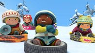 Snowsnaps' Winterspiele – Ungewollt führt Jonas plötzlich beim Rennen.