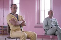 Glass – GLASS..L to R: (James McAvoy) and (Bruce Willis)..Photo Credit: Jessica Kourkounis.