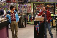 The Big Bang Theory – Während die Jungs versuchen, den perfekten Valentinstag für ihre Frauen auszurichten, schmeißen Raj (Kunal Nayyar, l.) und Stuart (Kevin Sussman, r.) eine Party für einsame Menschen im Comicladen ...