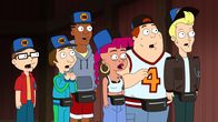 American Dad! – Steve (l.), YoYo (3.v.r.), A.J. Slick (r.)