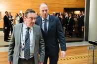 Parlament – Michel Specklin (Philippe Duquesne, l) und Martin Kraft (Johann von Bülow).