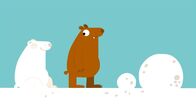 Animanimals – Der Eisbär hat sich vor dem Braunbären versteckt.