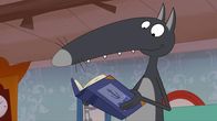 Wolf – Hoch motiviert versucht Wolf, sich Wissen anzulesen.