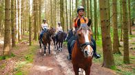 Anna und die Haustiere – Im Wald muss die Reitergruppe besonders aufmerksam sein. Tiere oder Geräusche könnten die Pferde erschrecken. Weiteres Bildmaterial finden Sie unter www.br-foto.de.