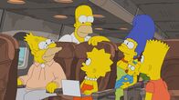 Die Simpsons – (v.l.n.r.) Grampa; Homer; Lisa; Marge; Maggie; Bart