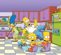 Die Simpsons – (25. Staffel) - Die Simpsons sind eine nicht alltägliche Familie: Maggie (2.v.l.), Marge (l.), Lisa (2.v.r.), Homer (M.) und Bart (r.) ...