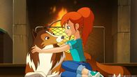 Lassie – Zoe bedankt sich bei ihrer Hündin Lassie, der sie es zu verdanken hat, dass sie und Harvey im Schneegestöber wieder nach Hause gefunden haben.