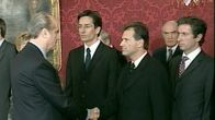 Baumeister der Republik – Regierungsbildung nach den Nationalratswahlen 1999. Thomas Klestil, Karl Heinz Grasser, Ernst Strasser.