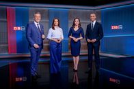 ZIB Talk – v.li.: Tarek Leitner, Simone Stribl, Alexandra Maritza Wachter, Stefan Lenglinger.