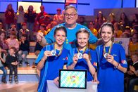 1, 2 oder 3 – Das blaue Team hatte viel Spaß bei der Aufzeichnung.