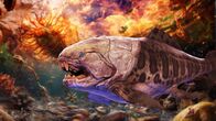 Katastrophen der Erdgeschichte – Bizarr geformte Lebewesen wie der Panzerfisch beherrschen die Ozeane. Sie erobern nach und nach neue Lebensräume.