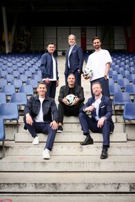 Fußball: Europameisterschaft – Hinter, v.li.: Zlatko Junuzovic, Jan Åge Fjørtoft, Martin Harnik. Vorne, v.li.: Florian Klein, Sebastian Prödl, Steffen Freund