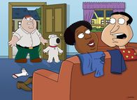 Family Guy – (v.l.n.r.) Peter Griffin: Brian Griffin; Loretta Brown; Glenn Quagmire