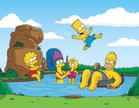 Die Simpsons – (17. Staffel) - Eine ganz besondere Familie: Lisa (l.), Homer (r.), Bart (2.v.r.), Marge (2.v.l.) und Maggie (M.).