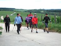 Tele-Gym – Nordic-Walking-Gruppe mit Peter Schlickenrieder.