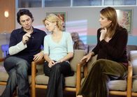 Scrubs - Die Anfänger – (v.li.) Zach Braff (John 'J.D.' Dorian), Elizabeth Banks (Dr. Kim Briggs), Christa Miller (Jordan Sullivan).