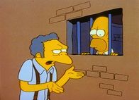 Die Simpsons – Moe verspricht Homer, ihn aus dem Gefängnis zu holen.