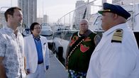 Hawaii Five-0 – On left: Alex O''Loughlin, Masi Oka, Shawn Mokuahi Garnett (Flippa/ Shawn Tupuola) and on right Taylor Wily (Kamekona)