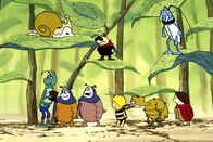 Biene Maja – Die anderen Wiesenbewohner bitten den Ameisenbär, das Singen und Geige-Spielen zu unterlassen.