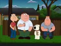 Family Guy – (v.l.n.r.) Glenn Quagmire; Peter Griffin; Brian Griffin; Joe Swanson