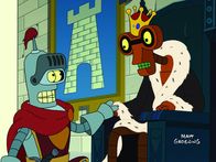 Futurama – v.li.: Bender, King of Cornwood