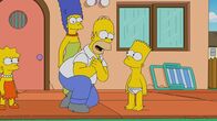 Die Simpsons – (v.l.n.r.) Lisa; Marge; Homer; Bart