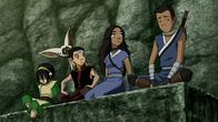Avatar - Herr der Elemente – L-R: Toph, Momo, Aang, Katara, Sokka