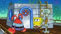 SpongeBob Schwammkopf – L-R: Mr. Krabs, SpongeBob, Squidward