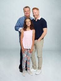 Modern Family – L-R: Cameron Tucker (Eric Stonestreet), Lily Tucker-Pritchett (Aubrey Anderson-Emmons), Mitchell Pritchett (Jesse Tyler Ferguson).