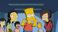 Die Simpsons – Bart (3.v.r.) hat einen ganz gewöhnlichen Weg gefunden, um an Ruhm zu gelangen. Doch wird er damit wirklich den gewünschten Erfolg erzielen?