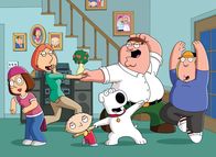 Family Guy – (17. Staffel) - (v,l.n.r.) Meg Griffin; Lois Griffin; Stewie Griffin; Brian Griffin; Peter Griffin; Chris Griffin